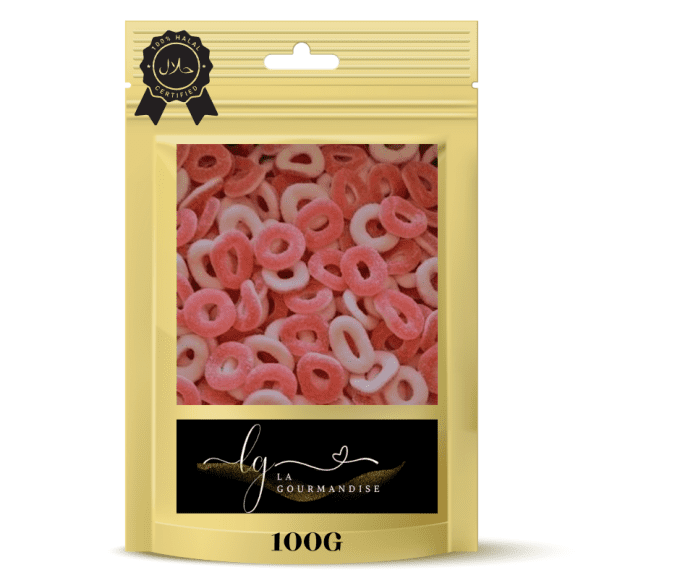 Anneaux sucrés fraise halal 