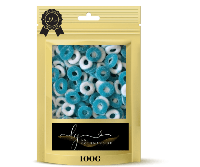 Anneaux sucrés goût framboise halal