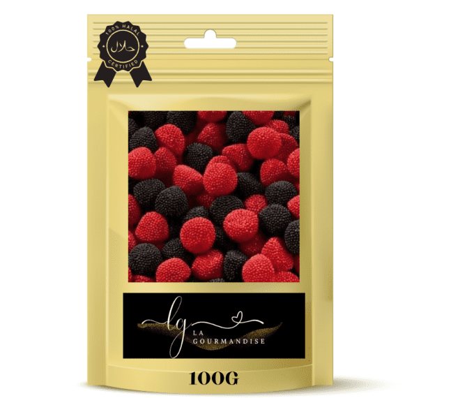 Mûres perlées rouges et noires halal